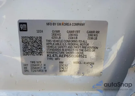 2025 Buick Envista Preferred Fwd from USA, damaged, VIN KL47LAEP6SB168521